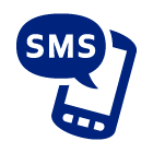 blue sms alert icon